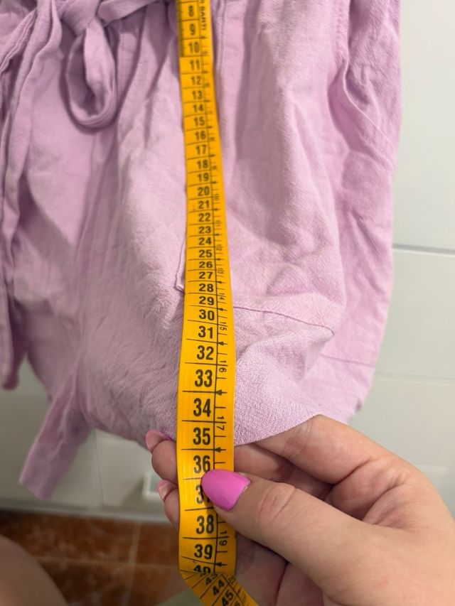 Pantalón corto fino cintura elástica 