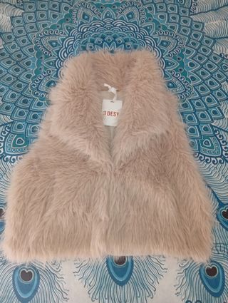 Gilet ecopelliccia beige 3 Desy