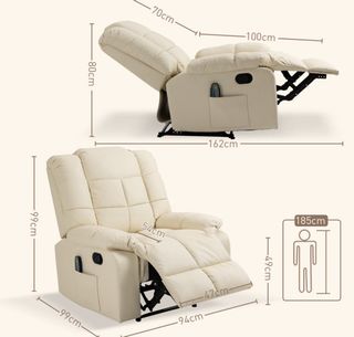 Sillón reclinable masaje beige