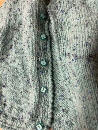 Chaqueta tejida a mano turquesa