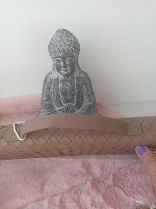 Borsa a tracolla beige intrecciata