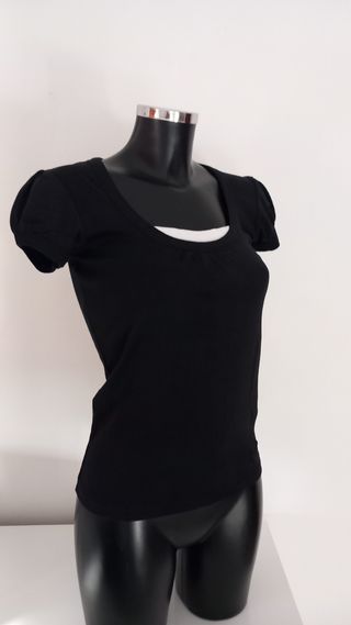 Maglia mezze maniche da donna Piazza Italia nero