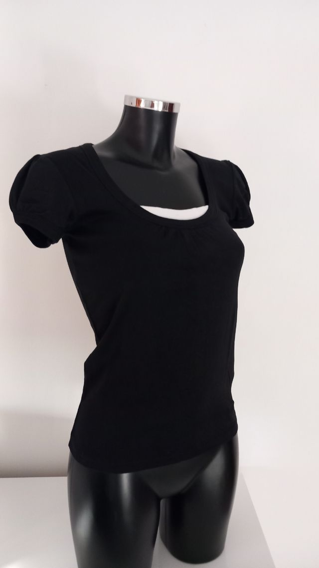 Maglia mezze maniche da donna Piazza Italia nero