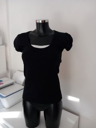 Maglia mezze maniche da donna Piazza Italia nero