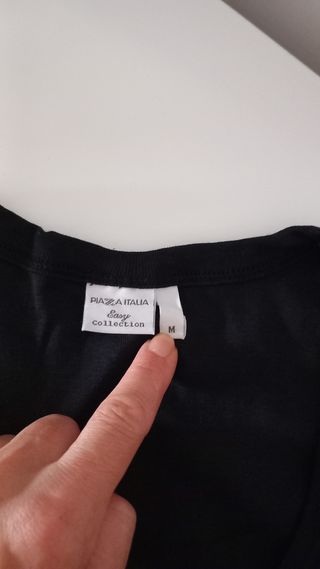 Maglia mezze maniche da donna Piazza Italia nero