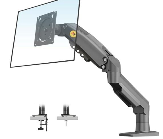 Soporte monitor brazo gris