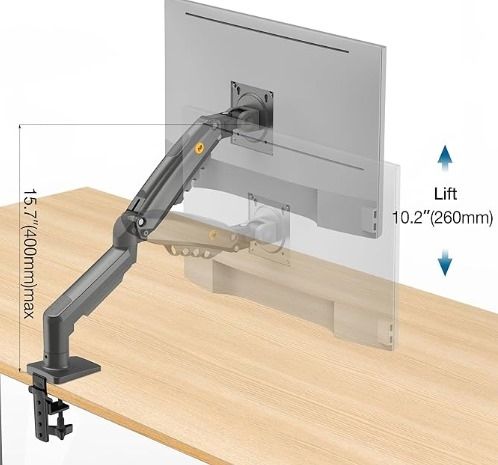 Soporte monitor brazo gris