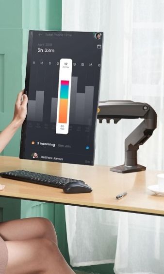 Soporte monitor brazo gris