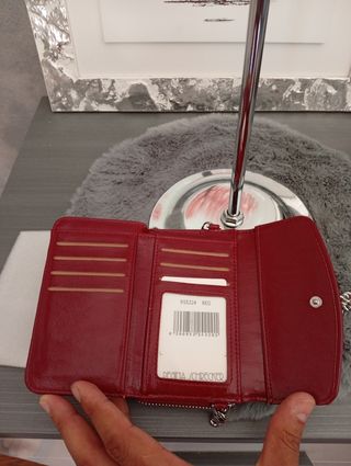Mini borsa a tracolla rossa borchie