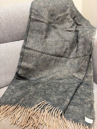 Bufanda lana-mohair beige/gris