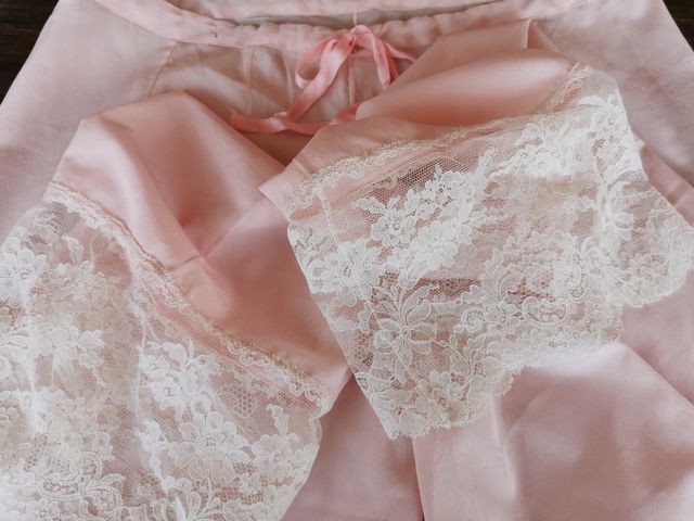 Pantalón lencero  pijama vintage Nina Ricci rosa 