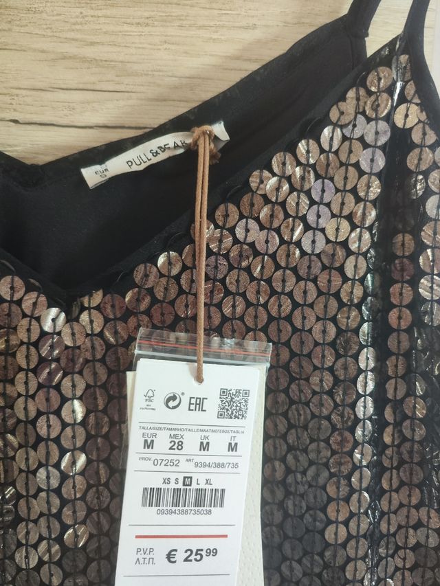 Vestido lentejuelas negro-dorado