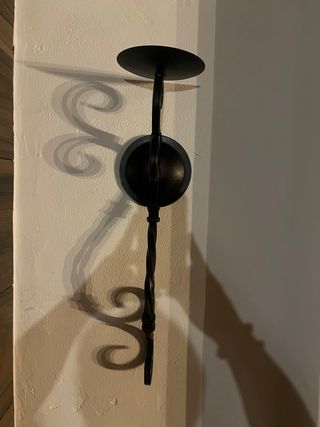 2 candelabros pared - forja metal