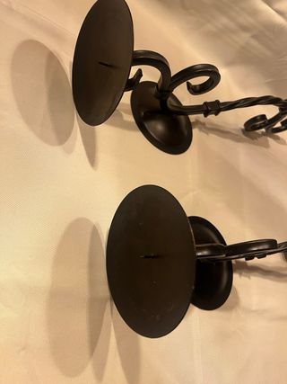 2 candelabros pared - forja metal