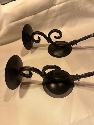 2 candelabros pared - forja metal