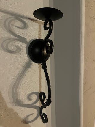 2 candelabros pared - forja metal