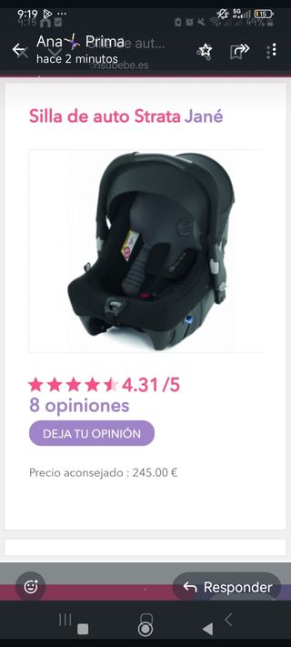 Silla Coche Bebe jane trata con base isofix