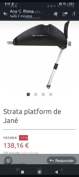 Silla Coche Bebe jane trata con base isofix