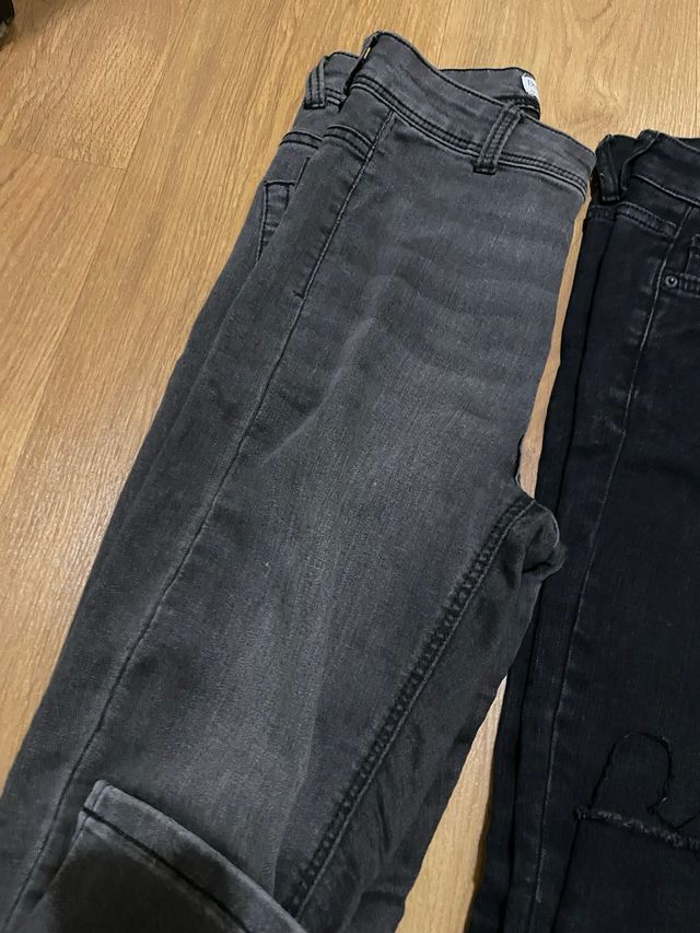 2 pantalones vaqueros - negro y gris