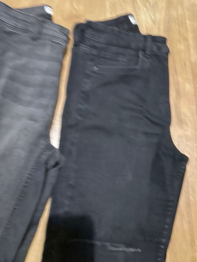 2 pantalones vaqueros - negro y gris