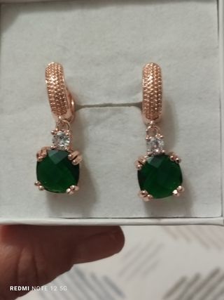 Pendientes oro verde