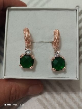 Pendientes oro verde