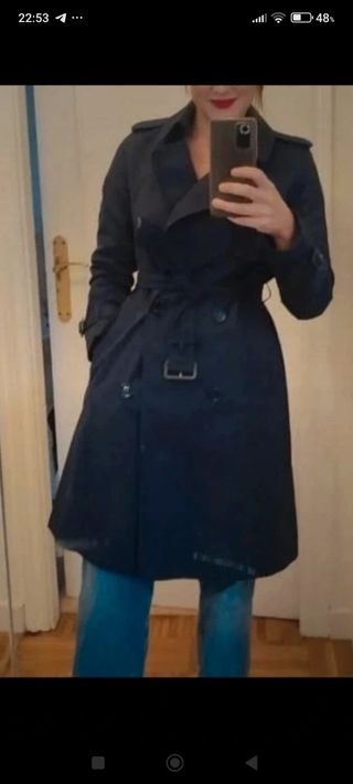 Gabardina Mango azul