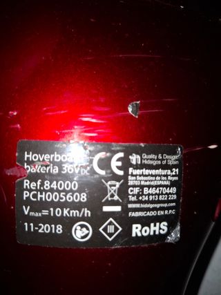 Hoverboard rojo - Patinete eléctrico.