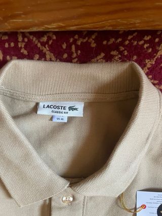Polo Lacoste Beige M Nuova