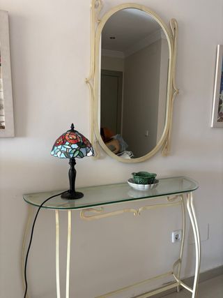 Consola espejo vintage blanco
