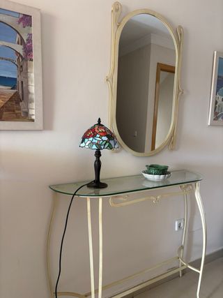 Consola espejo vintage blanco