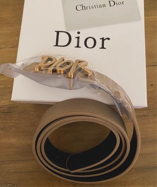 Cinturón Dior beige - Piel
