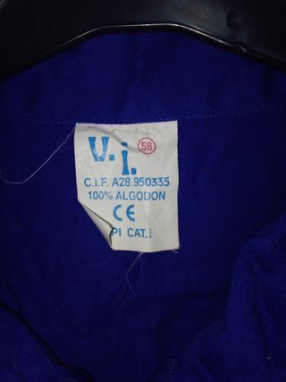 Mono trabajo azul hombre talla 58