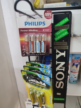Pilas Alcalinas AAA y AA - Cegasa, Philips, Sony