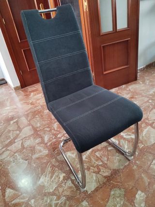 Silla Comedor Negra Metal