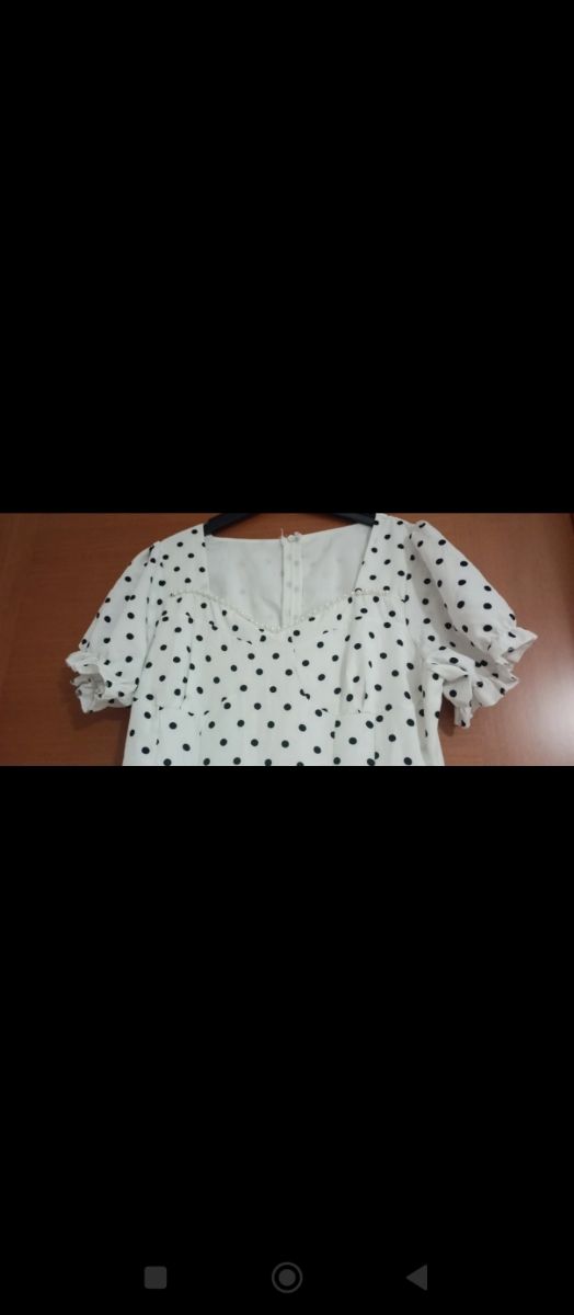 Vestito vintage a pois bianco