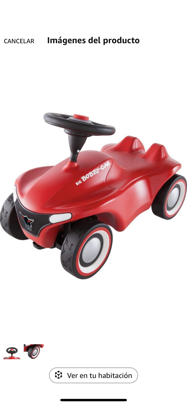 Coche Bobby Car Neo rojo con varilla de empuje