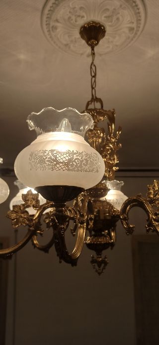 Araña dorada 5 luces - Vintag