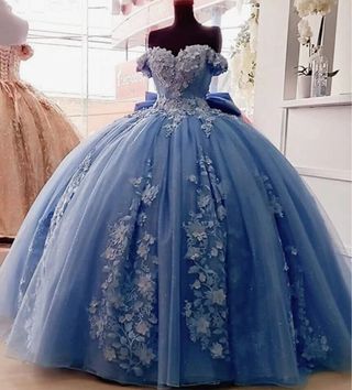 Vestido princess Quinceañera Azul