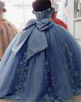 Vestido princess Quinceañera Azul