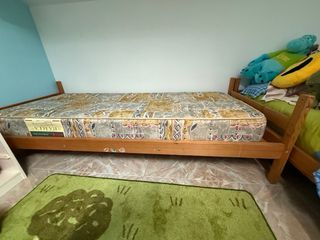 Cama madera niños - 1ud + 1 colchón