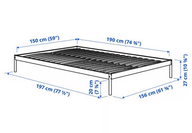 Cama Ikea blanca metálica sin colchón