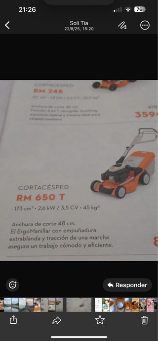 Cortacésped RM 650T - 48cm