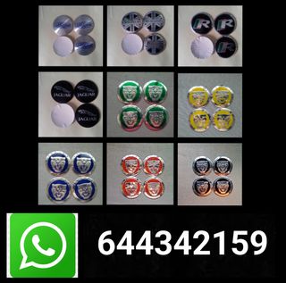 4 pegatinas 56mm Jaguar tapabuje centro rueda logo