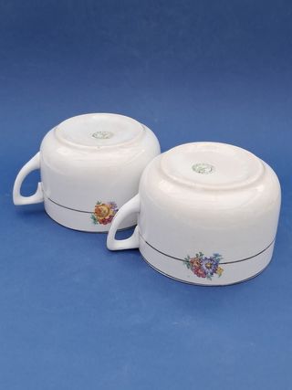 BLEA PORTONS. Pareja de tazas antiguas de  Gijón