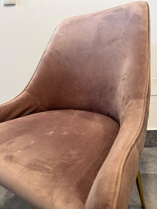 Silla terciopelo rosa-dorada Westwing