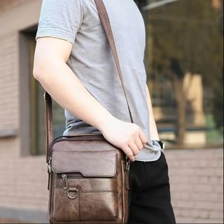 Bolso bandolera marrón hombre
