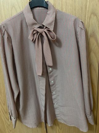 Blusa rayas marrón L -M 