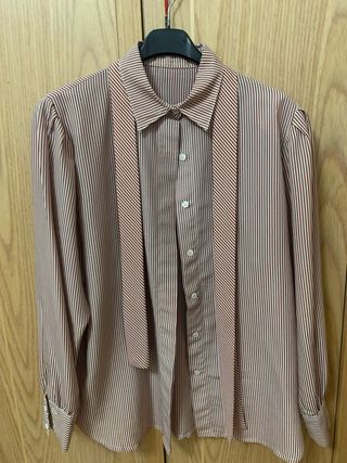 Blusa rayas marrón L -M 