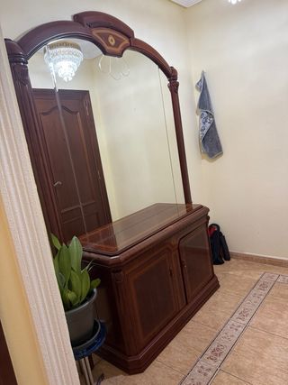 Mueble espejo madera - Entrada